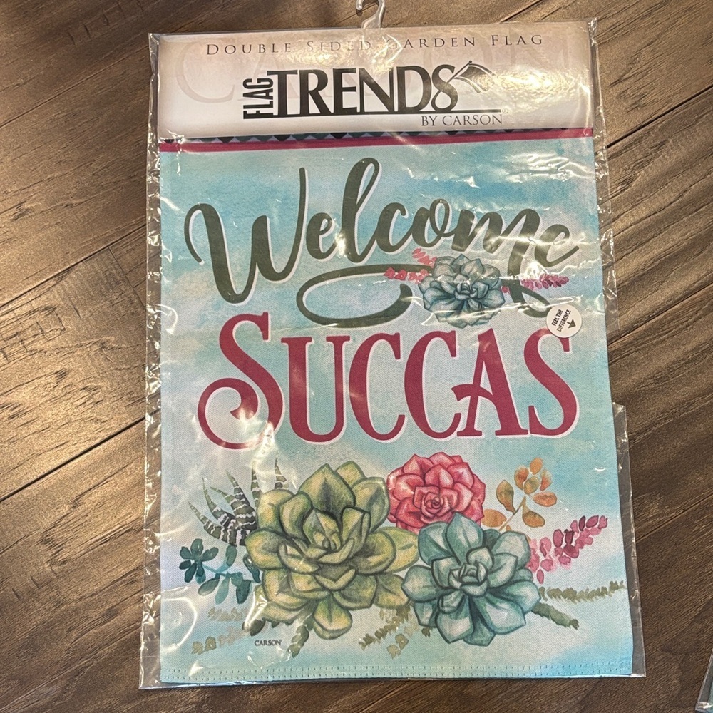 Carson Welcome SUCCAS double sided garden flag,succulent, flowers,outdoor decor